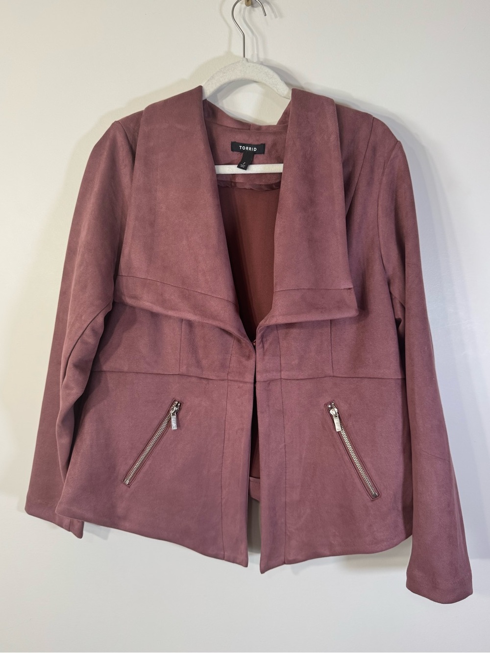 Torrid Faux Suede Jacket Dusty Rose